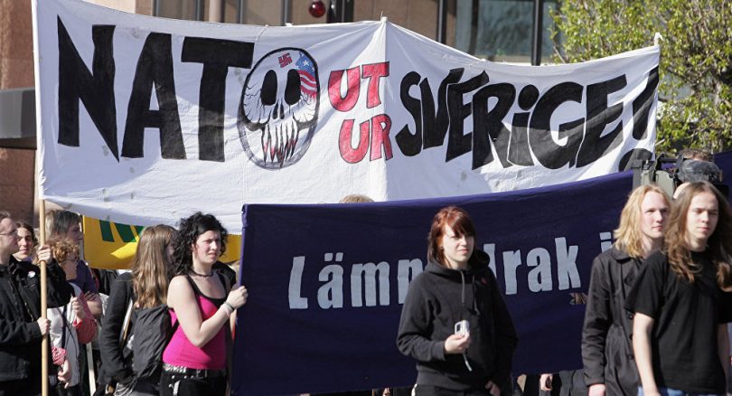 Manifestacion contra la OTAN en Suecia