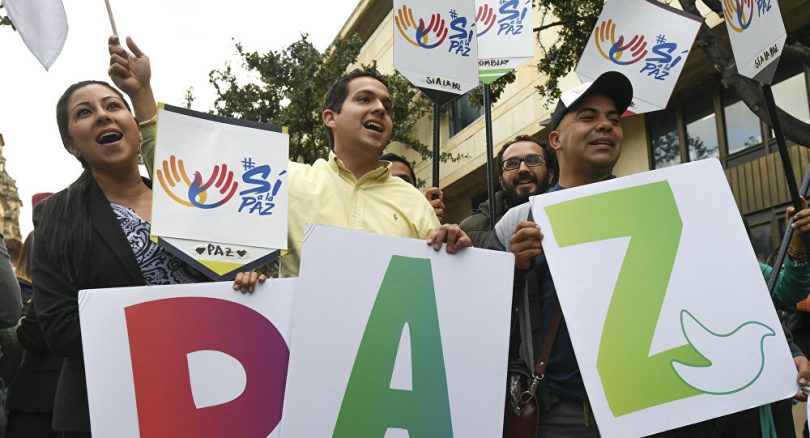 Manifestacion pacifica en Colombia